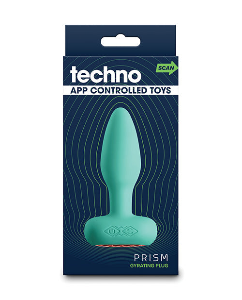 The Soft Hum Techno Prism App Controlled Rotating &amp; Vibrating Anal Plug - Teal