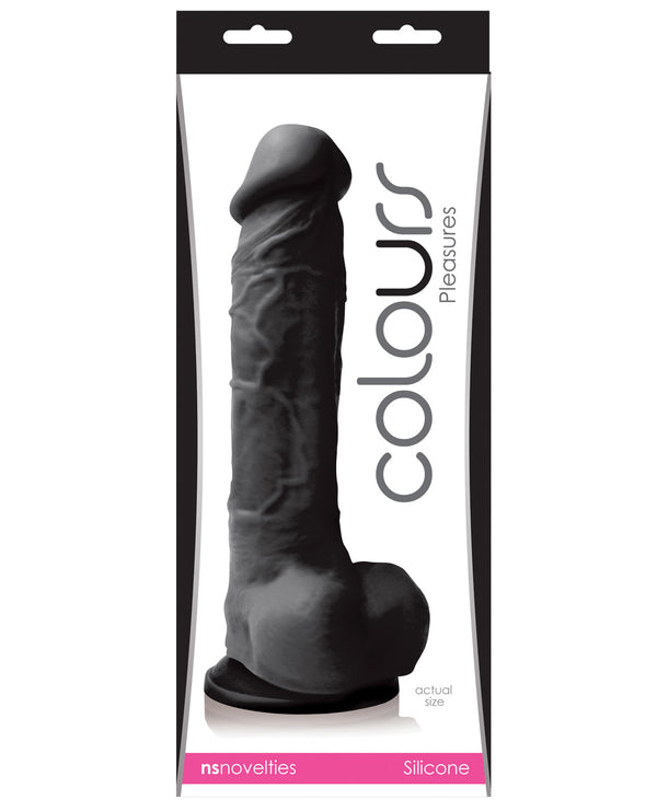 The Soft Hum Colours Pleasures 8" Dildo w/Suction Cup - Black