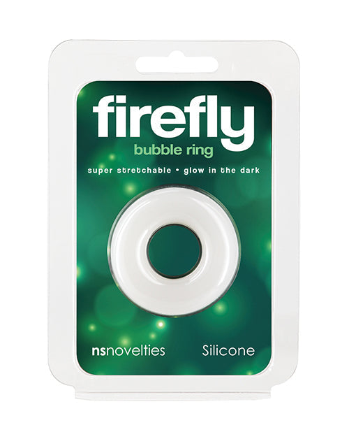 The Soft Hum Firefly Glow in the Dark Bubble Cock Ring - Small, White