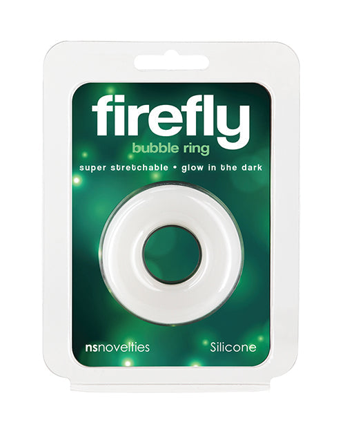 The Soft Hum Firefly Glow in the Dark Bubble Cock Ring - Medium, White