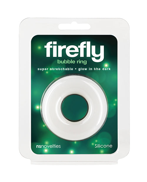 The Soft Hum Firefly Glow in the Dark Bubble Cock Ring - Large, White