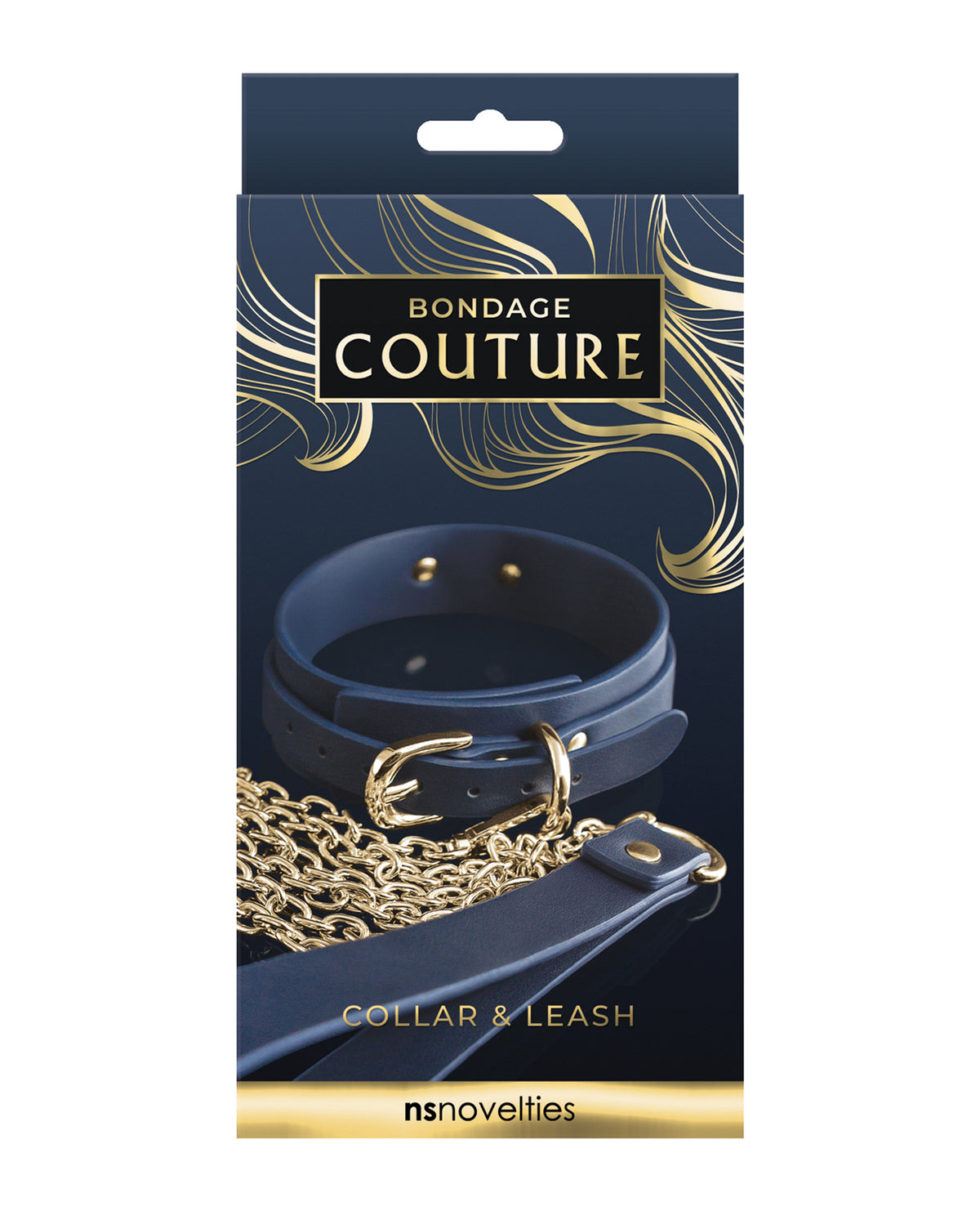 The Soft Hum Bondage Couture Vinyl Collar and Leash - Blue