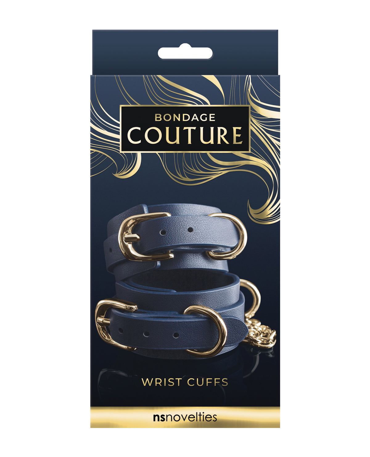 The Soft Hum Bondage Couture Vinyl Wrist Cuff - Blue
