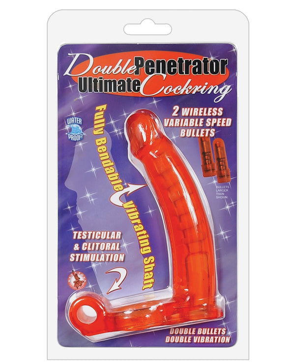 The Soft Hum Double Penetrator Ultimate Cockring - Red