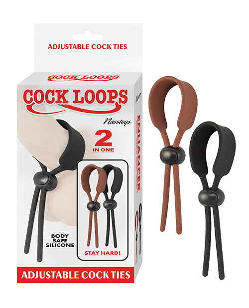 The Soft Hum Cock Loops Adjustable Cock Ties - Brown/Black