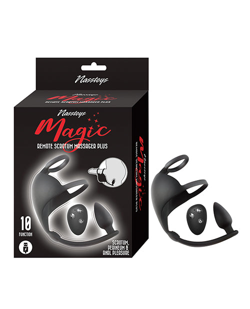 The Soft Hum Magic Scrotum Massager Plus w/Remote Control - Black