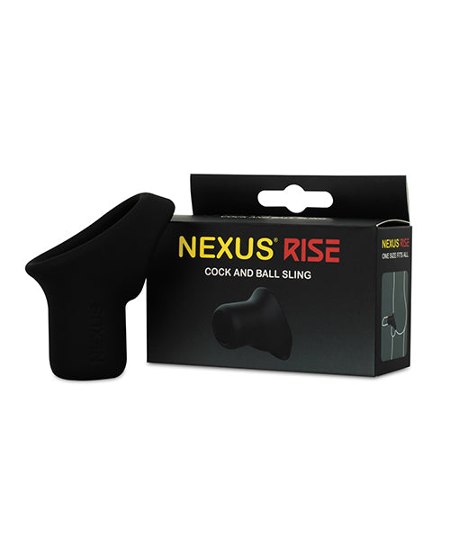 The Soft Hum Nexus Rise Liquid Silicone Cock &amp; Ball Sling - Black