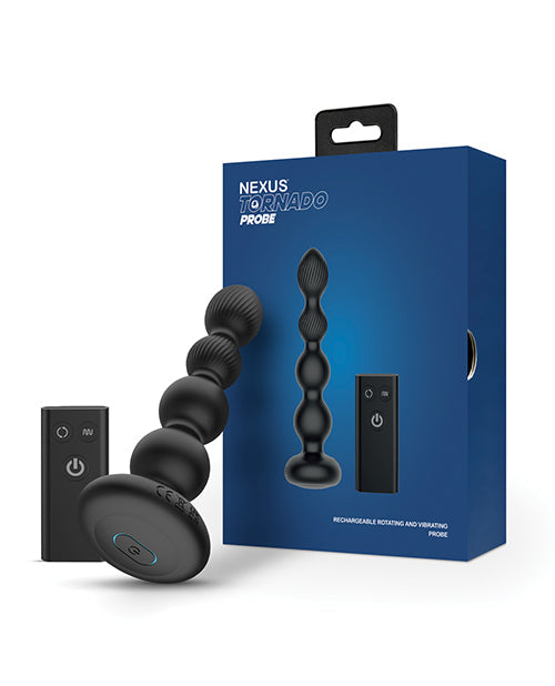 Nexus Tornado Probe Rotating &amp; Vibrating Butt Plug - Black