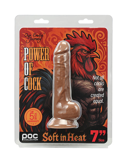 The Soft Hum Power of Cock 7" Dildo - Dark Tan