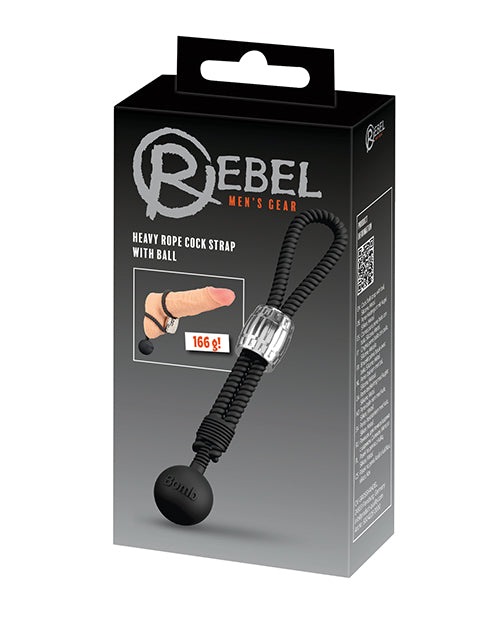 The Soft Hum Rebel Heavy Rope Cock Lasso w/Ball - Black