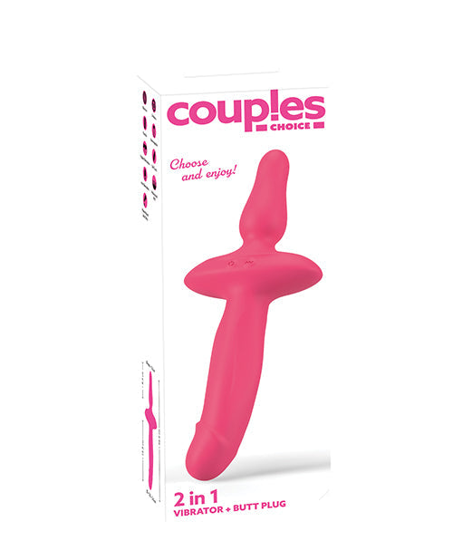 The Soft Hum Couples Choice 2in1 Vaginal &amp; Anal Vibrator - Pink