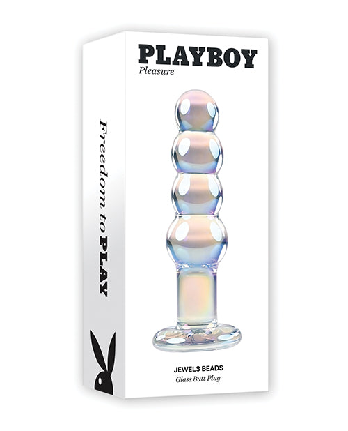The Soft Hum Playboy Pleasure Jewels Beads Anal Plug - Clear
