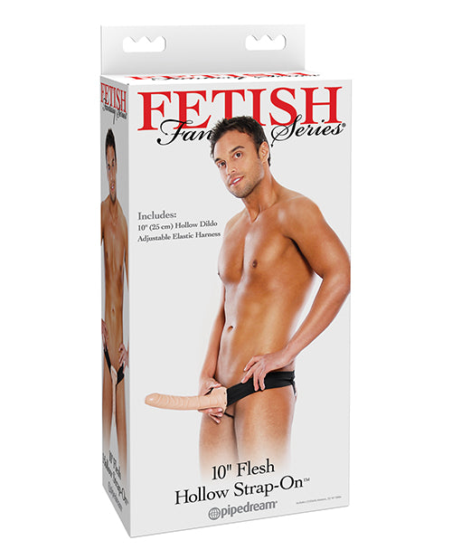 The Soft Hum Fetish Fantasy Series 10" Hollow Strap On - Flesh