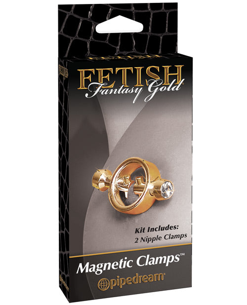 The Soft Hum Fetish Fantasy Gold Magnetic Nipple Clamps - Gold