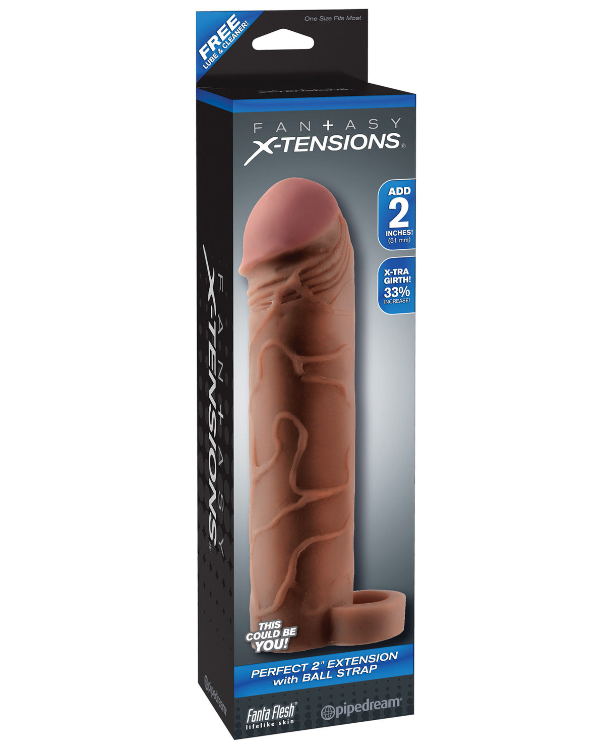 The Soft Hum Fantasy X-tensions Perfect 2" Extension w/Ball Strap - Brown