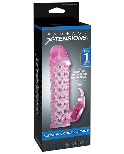 The Soft Hum Fantasy X-tensions Vibrating Couples Cage - Pink
