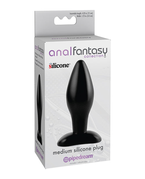 The Soft Hum Anal Fantasy Collection Medium Silicone Plug - Black