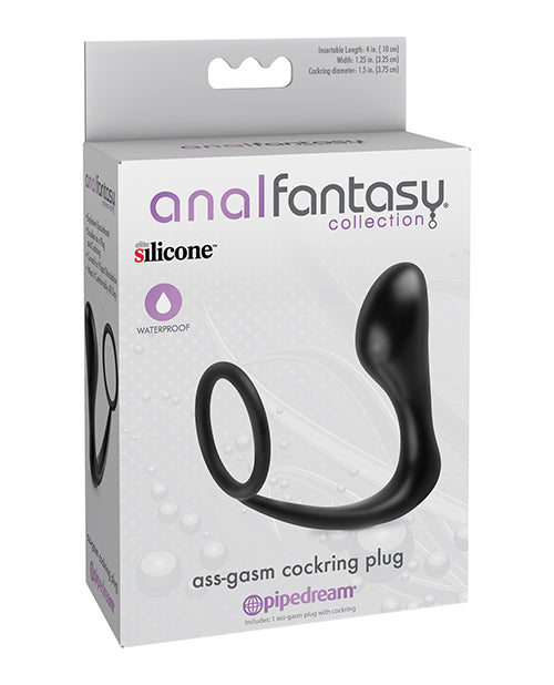 The Soft Hum Anal Fantasy Collection Ass Gasm Cockring Plug - Black