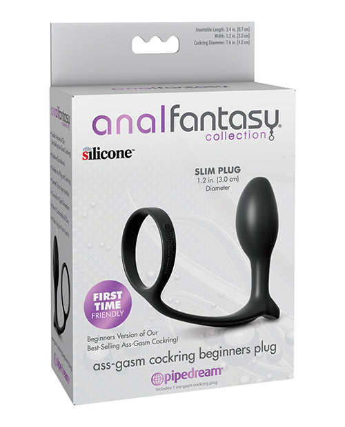The Soft Hum Anal Fantasy Ass-Gasm Cockring Beginners Plug - Black