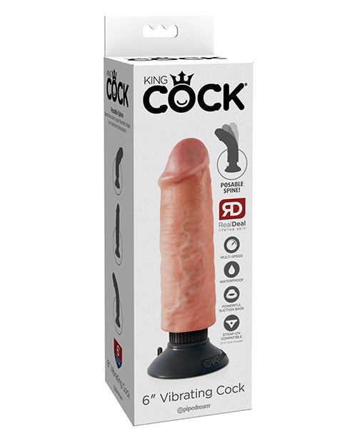 The Soft Hum King Cock 6" Vibrating Cock - Flesh