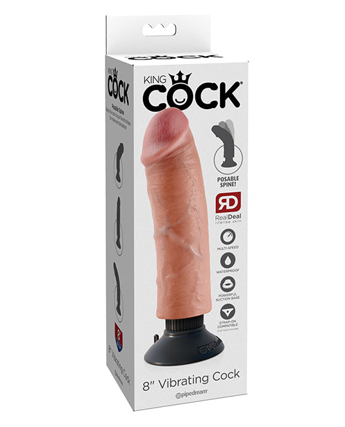 The Soft Hum King Cock 8" Vibrating Cock - Flesh