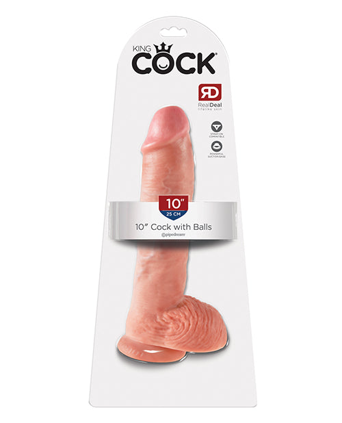 The Soft Hum King Cock 10" Cock w/Balls - Flesh