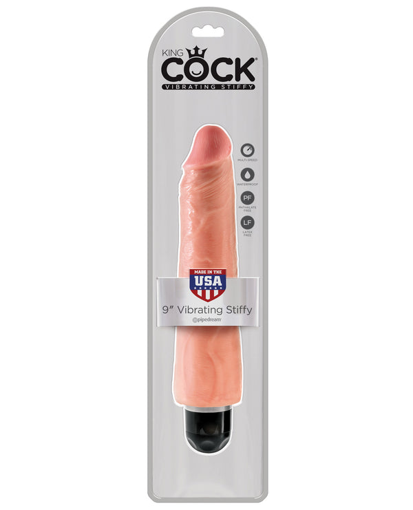 The Soft Hum King Cock 9" Vibrating Stiffy - Flesh