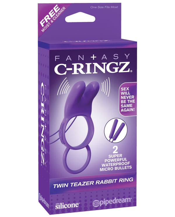 The Soft Hum Fantasy C-Ringz Twin Teazer Rabbit Ring - Purple