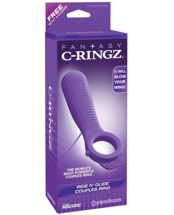 The Soft Hum Fantasy C-Ringz Ride N' Glide Couples Ring - Purple
