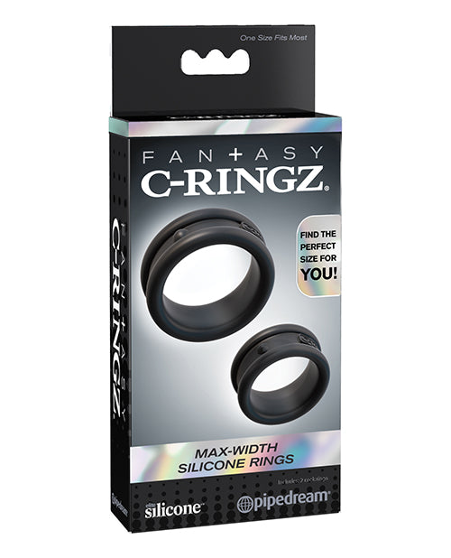 The Soft Hum Fantasy C-Ringz Max Width Silicone Rings - Black