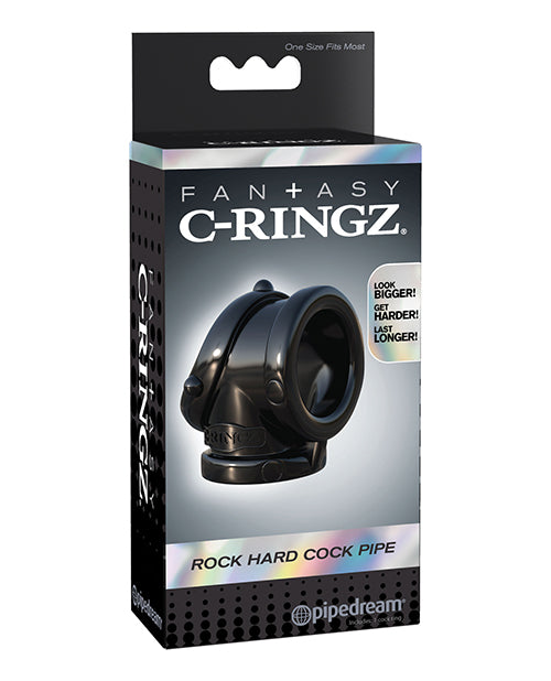 The Soft Hum Fantasy C-Ringz Rock Hard Cock Pipe - Black