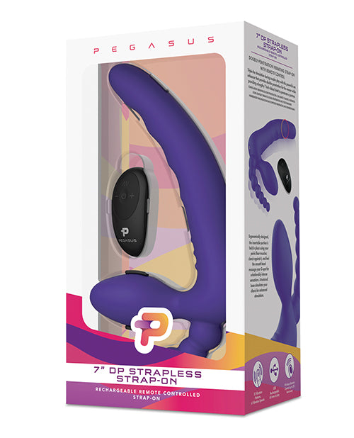 The Soft Hum Pegasus 7" Strapless Strap On w/Remote - Purple