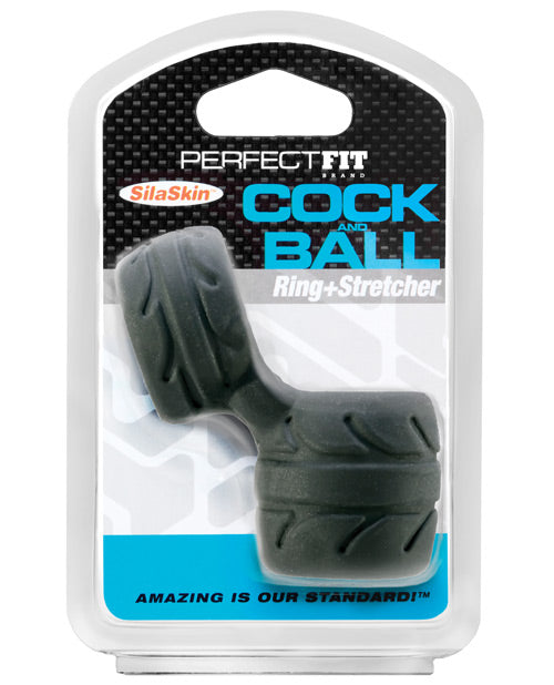 The Soft Hum Perfect Fit SilaSkin Cock &amp; Ball Ring - Black