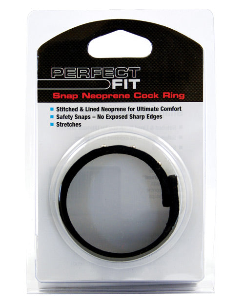 The Soft Hum Perfect Fit Neoprene Snap Cock Ring - Black