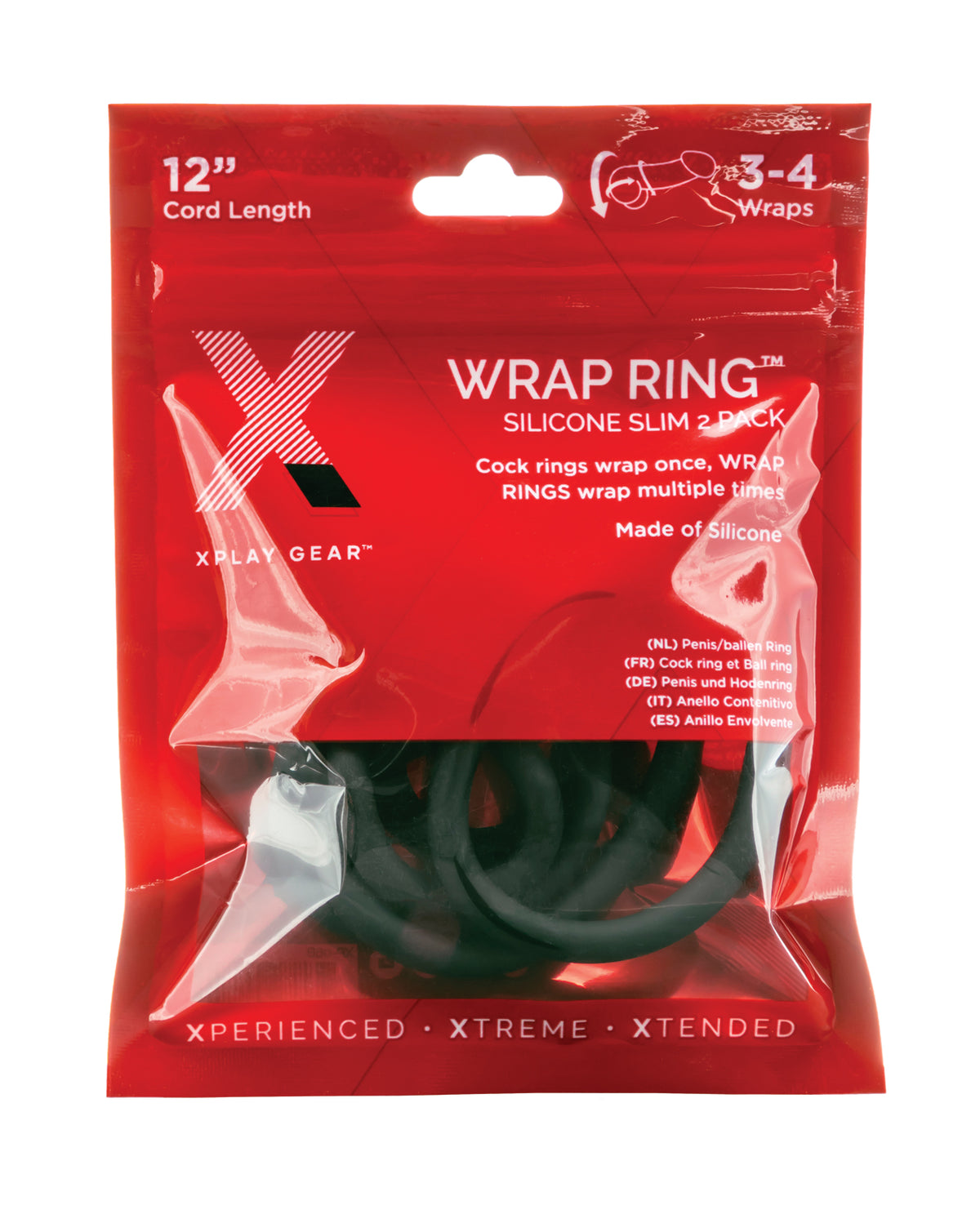 The Soft Hum Xplay Gear Silicone 12" Slim Wrap Ring - Black Pack of 2