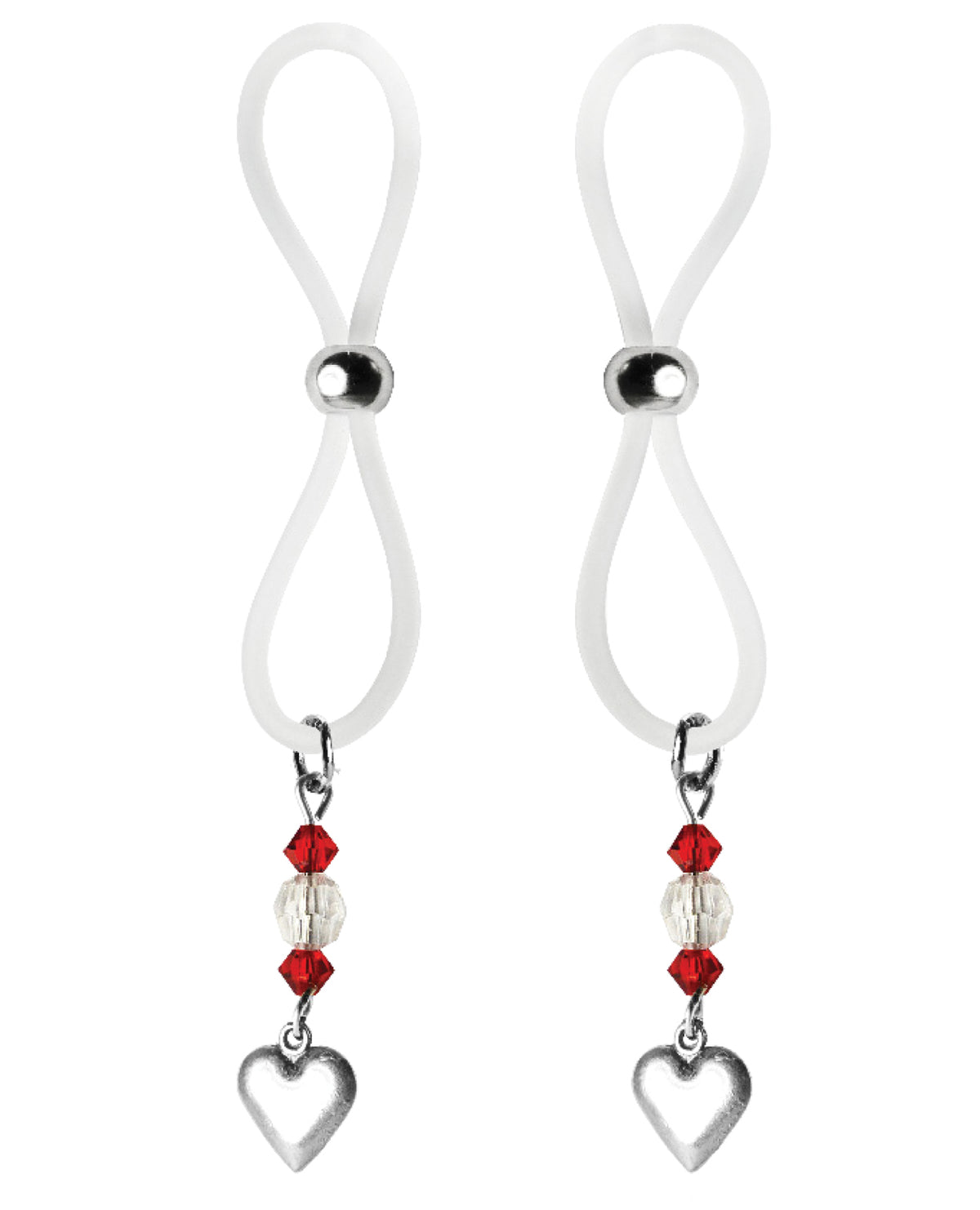 The Soft Hum Bijoux de Nip Nipple Halos Heart Charm - Red/Clear