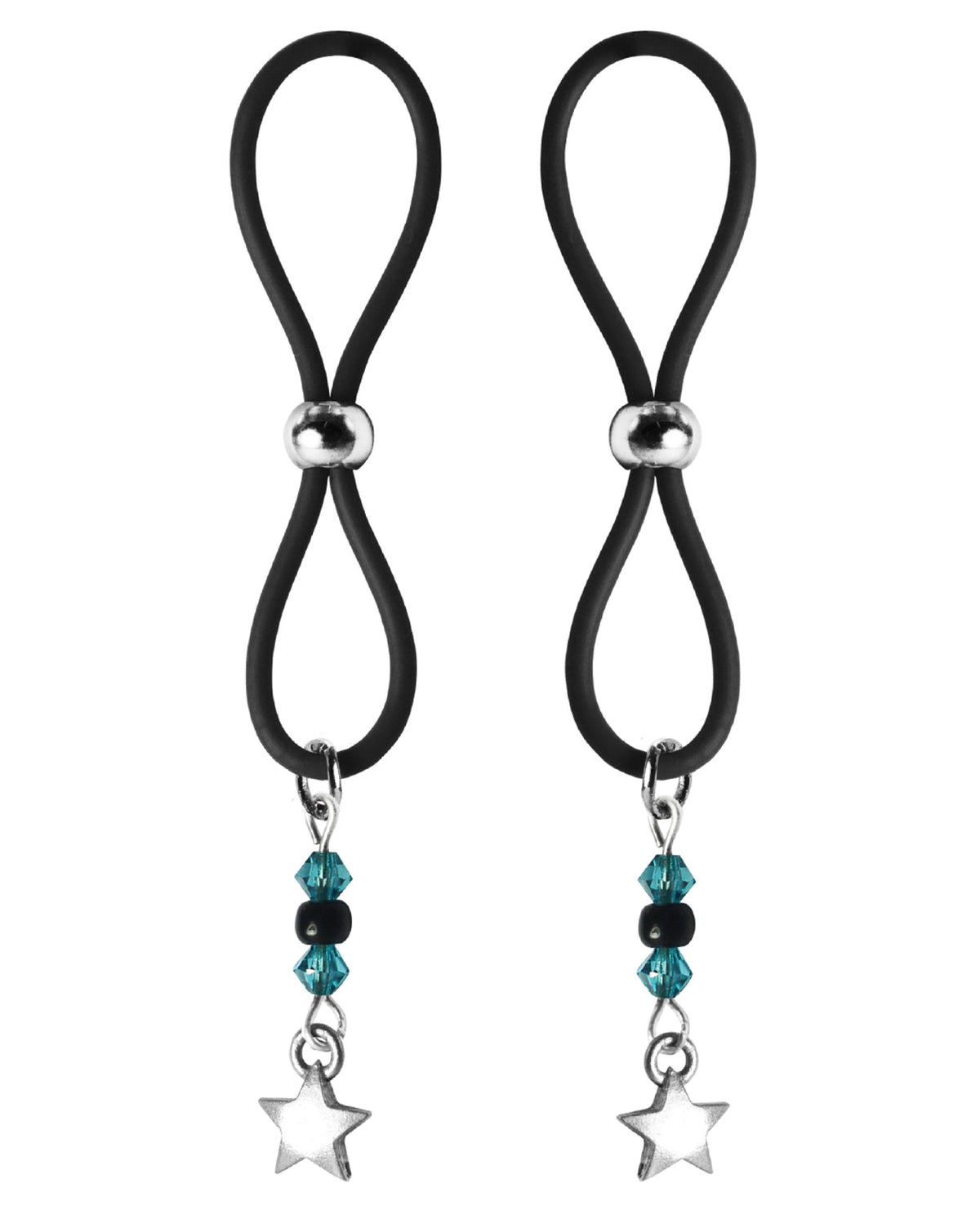 The Soft Hum Bijoux de Nip Nipple Halos Star Charm - Turquoise/Black