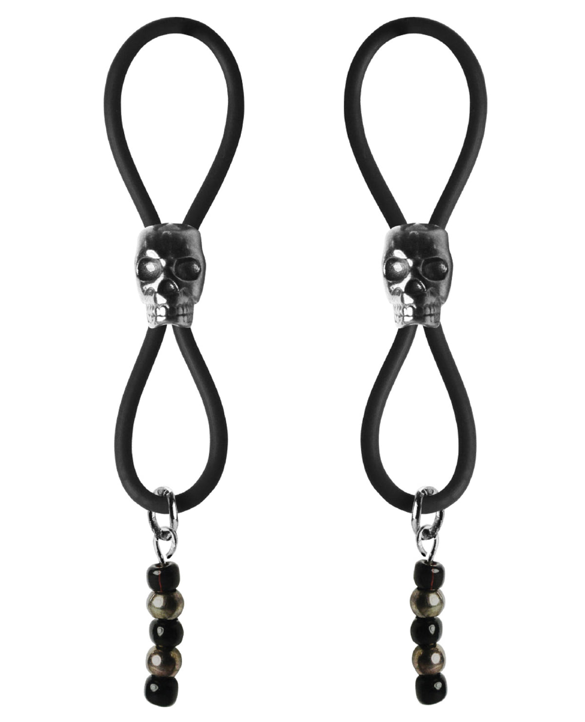 The Soft Hum Bijoux de Nip Nipple Halos Black Skull Slider - Black/Silver