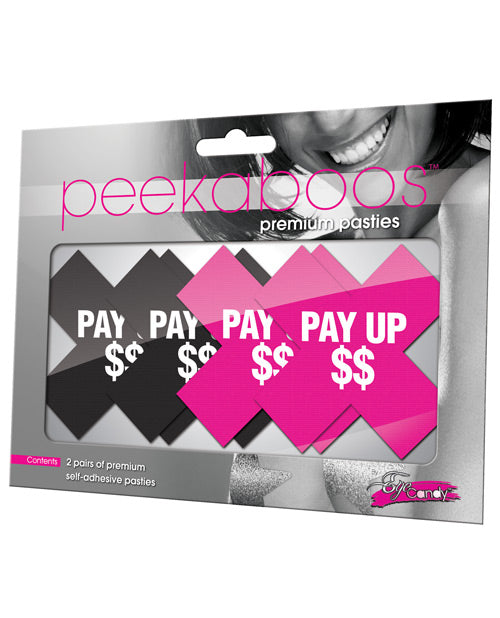 The Soft Hum Peekaboos Pay Up Pasties - 2 Pairs 1 Black/1 Pink