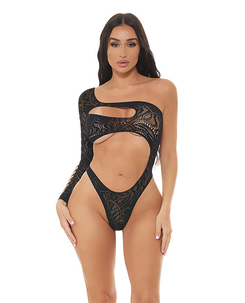 The Soft Hum Pink Lipstick Tap In One Shoulder Teddy - Black O/S