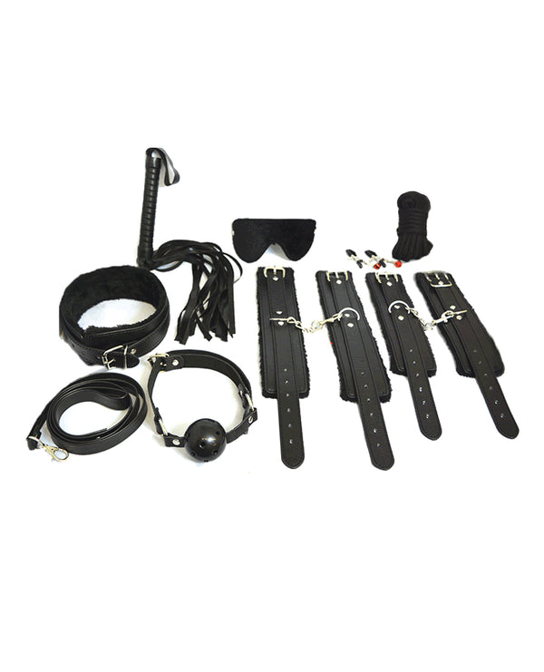 The Soft Hum Plesur Everything Bondage 12 Piece Kit - Black