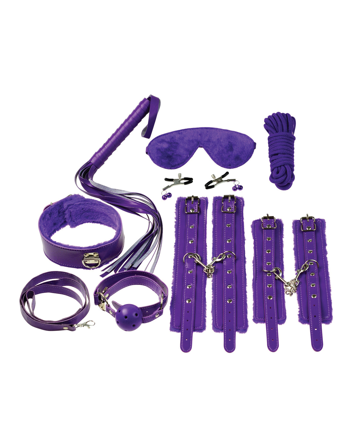 The Soft Hum Plesur Everything Bondage 12 Piece Kit - Purple