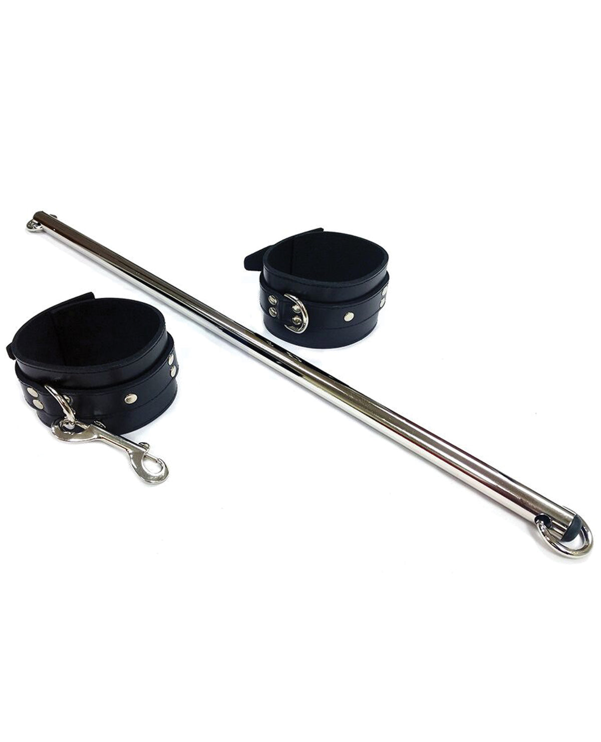 The Soft Hum Rouge Leather Leg Spreader Bar w/Black Cuffs