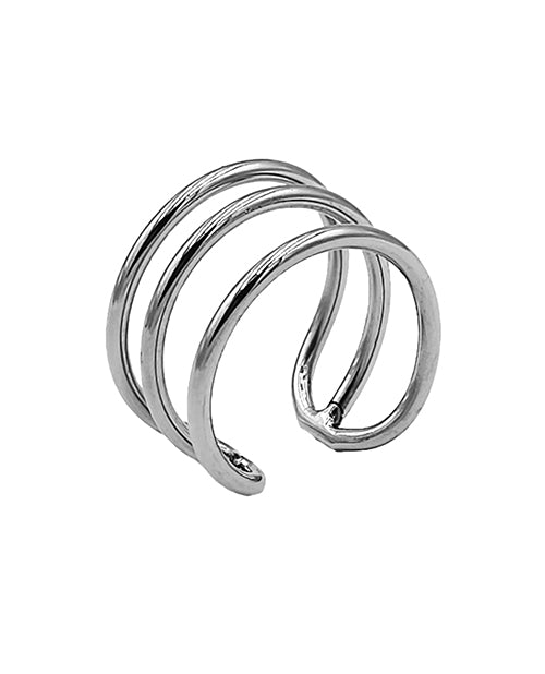 The Soft Hum Rouge Stainless Steel Triple Wire Glans Ring 32 mm - Silver