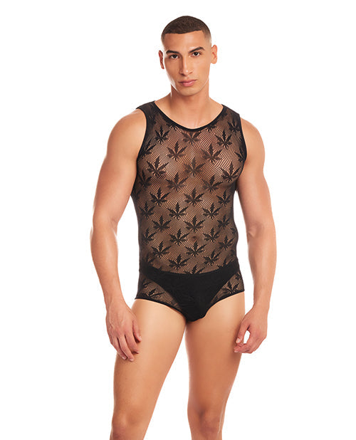 The Soft Hum Rainbow Party Night Blaze Singlet 2 pc Set w/Thong - Black S/M