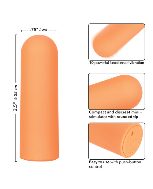 The Soft Hum Turbo Buzz Rounded Mini Bullet Stimulator - Orange