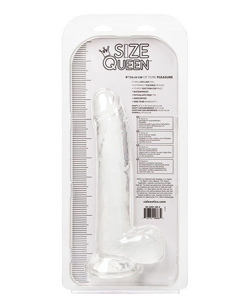 The Soft Hum Size Queen 8" Dildo - Clear