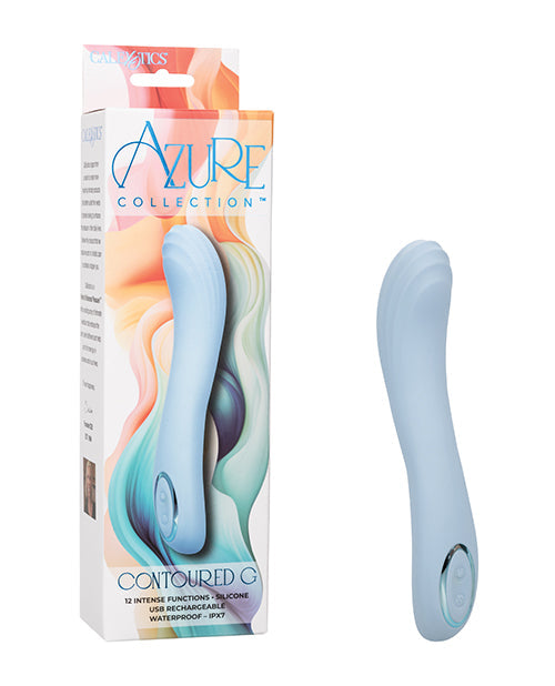 The Soft Hum Azure Collection Contoured G Vibrator - Blue