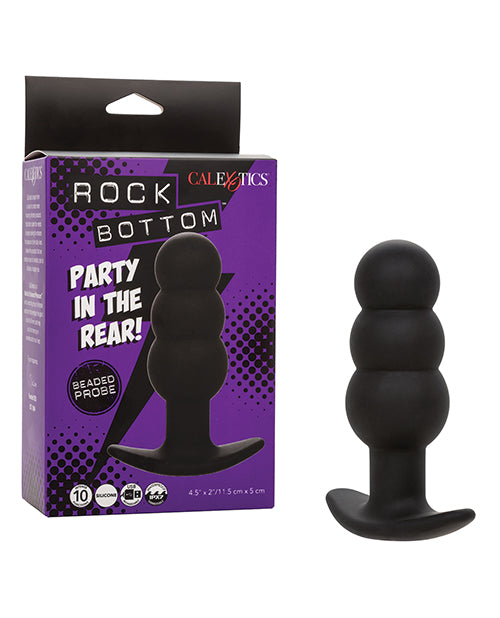 The Soft Hum Rock Bottom Tap Beaded Anal Probe - Black