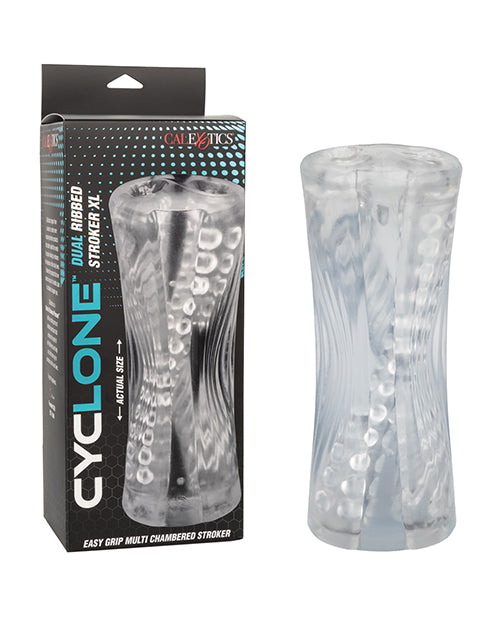 The Soft Hum Cyclone Dual Ribbed Stroker XL - Clear